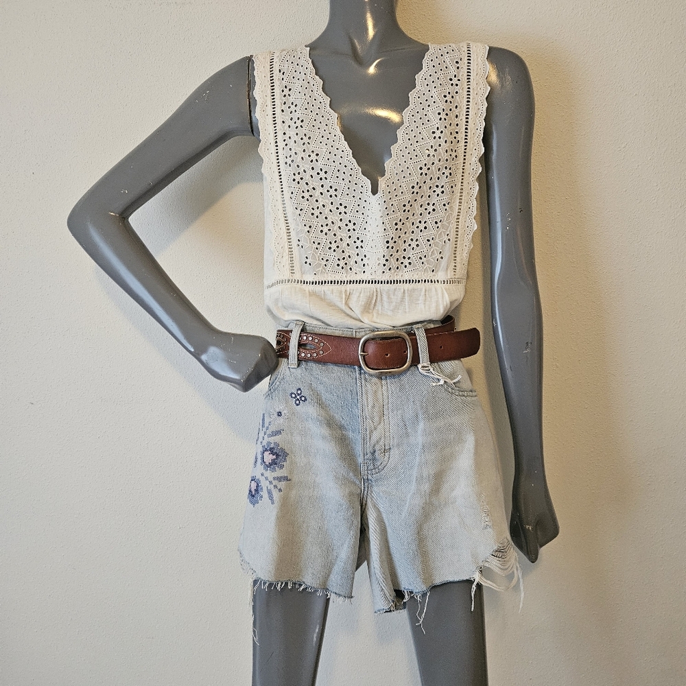 Belt Fossil Leather Studded size Large. - Picture 6 of 9